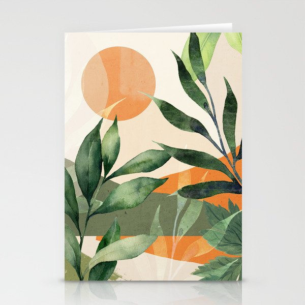 Abstract Art Tropical Leaves 123 Stationery Card Gallery Image 1