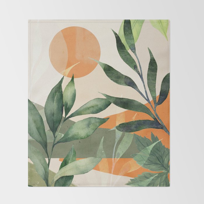 Abstract Art Tropical Leaves 123 Throw Blanket Gallery Image 2