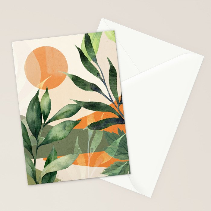 Abstract Art Tropical Leaves 123 Stationery Card Gallery Image 2