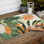 Abstract Art Tropical Leaves 123 Outdoor Rug Gallery Image 2