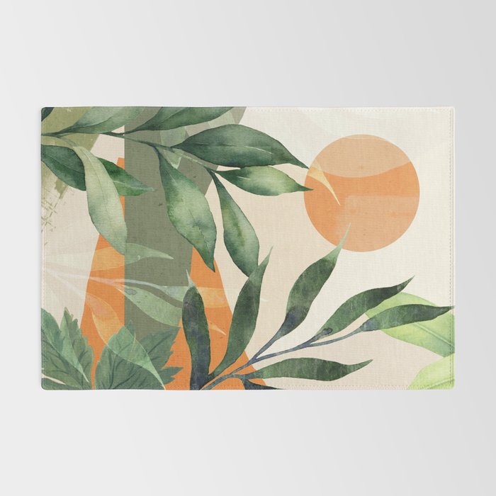 Abstract Art Tropical Leaves 123 Rug Gallery Image 2