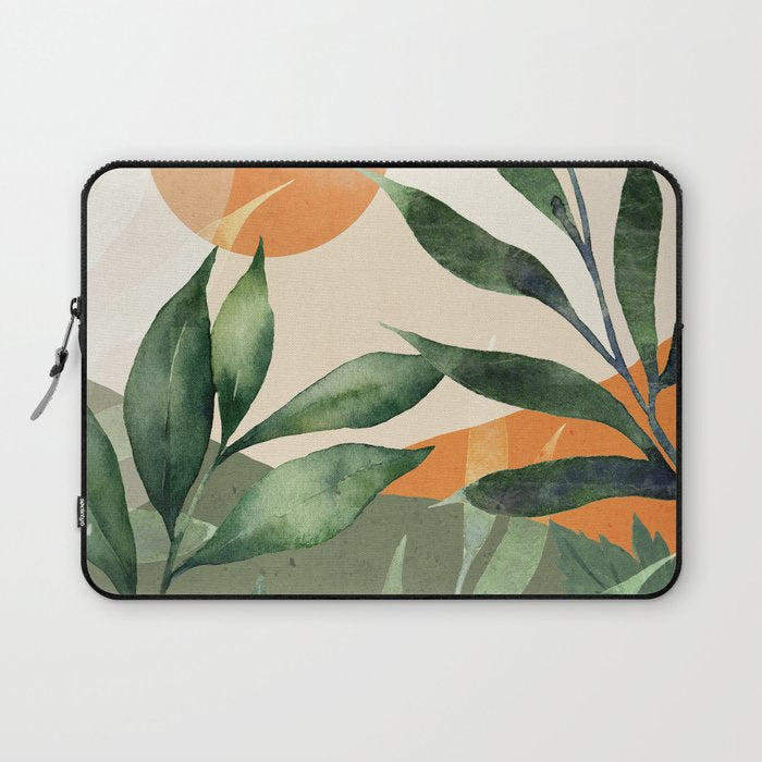 Abstract Art Tropical Leaves 123 Laptop Sleeve Gallery Image 1