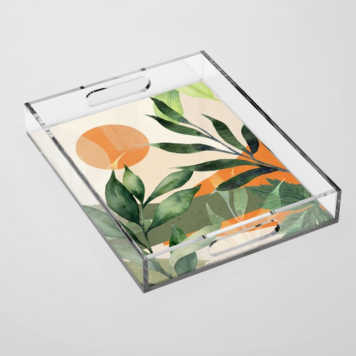 Abstract Art Tropical Leaves 123 Acrylic Tray Gallery Image 1
