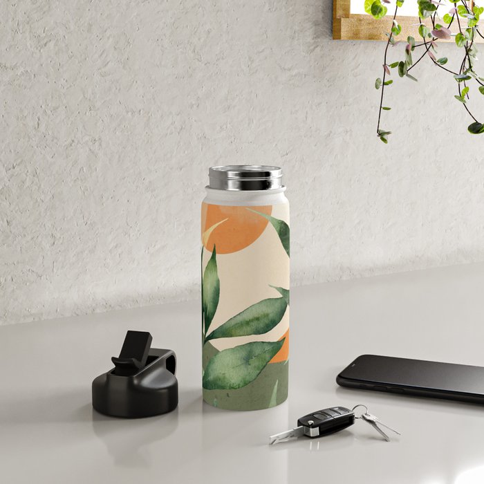 Abstract Art Tropical Leaves 123 Water Bottle Gallery Image 4