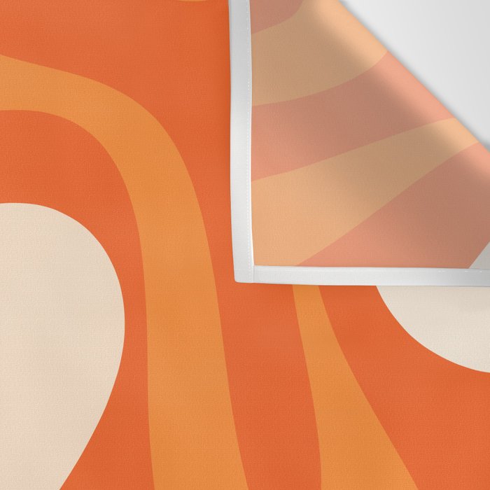 Soft Curves Retro Modern Abstract in  Tangerine Orange Tones Wall Tapestry Gallery Image 3