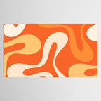 Soft Curves Retro Modern Abstract in  Tangerine Orange Tones Tablecloth Gallery Image 2