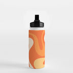 Soft Curves Retro Modern Abstract in  Tangerine Orange Tones Water Bottle Gallery Image 2
