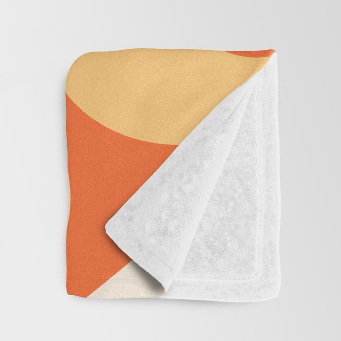 Soft Curves Retro Modern Abstract in  Tangerine Orange Tones Throw Blanket Gallery Image 3