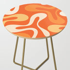 Soft Curves Retro Modern Abstract in  Tangerine Orange Tones Side Table Gallery Image 2