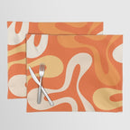 Soft Curves Retro Modern Abstract in  Tangerine Orange Tones Placemat Gallery Image 1