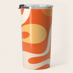 Soft Curves Retro Modern Abstract in  Tangerine Orange Tones Travel Mug Gallery Image 3