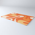 Soft Curves Retro Modern Abstract in  Tangerine Orange Tones Rug Gallery Image 3