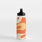 Soft Curves Retro Modern Abstract in  Tangerine Orange Tones Water Bottle Gallery Image 3