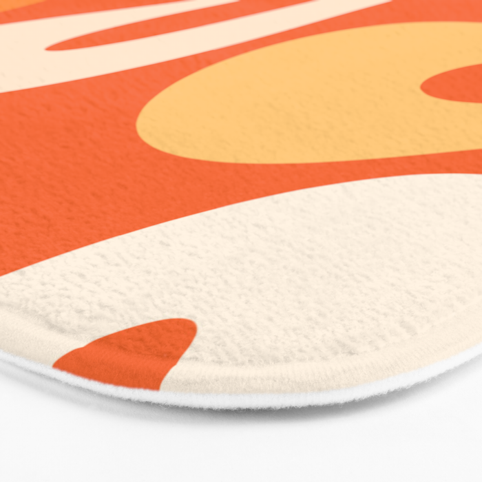Soft Curves Retro Modern Abstract in  Tangerine Orange Tones Bath Mat Gallery Image 3