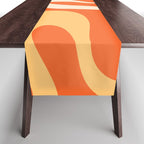 Soft Curves Retro Modern Abstract in  Tangerine Orange Tones Table Runner Gallery Image 1