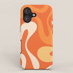 Soft Curves Retro Modern Abstract in  Tangerine Orange Tones iPhone Case Gallery Image 1