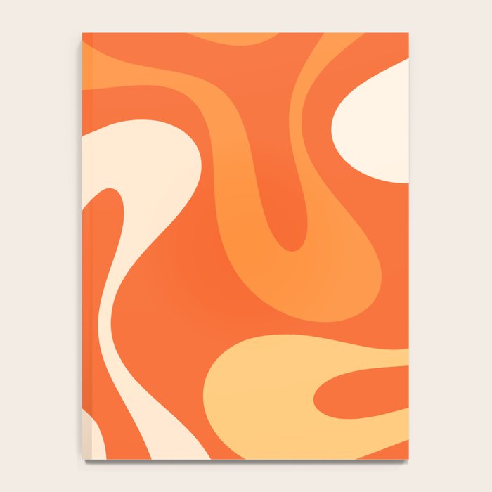 Soft Curves Retro Modern Abstract in  Tangerine Orange Tones Notebook Gallery Image 4