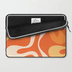 Soft Curves Retro Modern Abstract in  Tangerine Orange Tones Laptop Sleeve Gallery Image 2