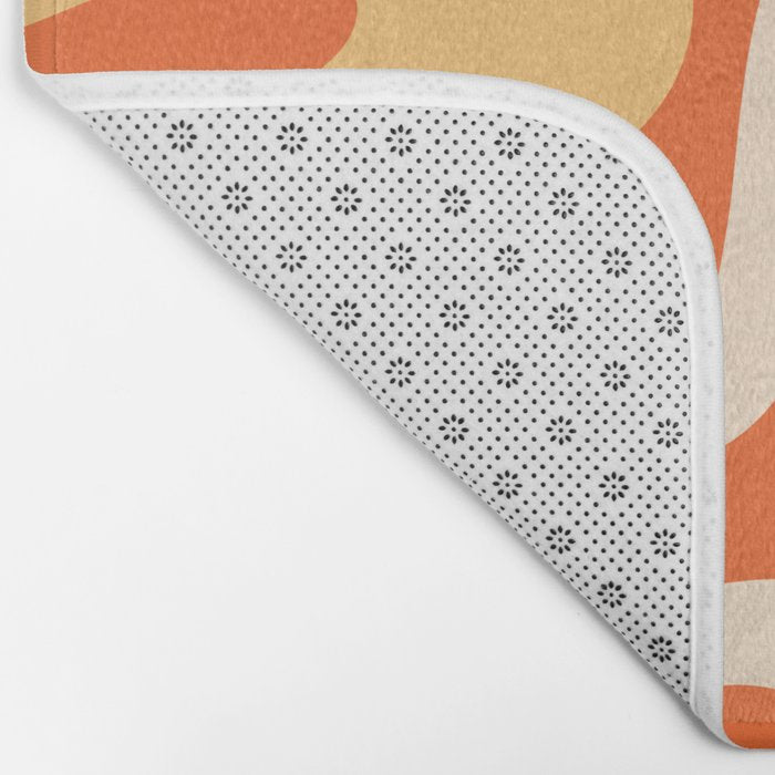 Soft Curves Retro Modern Abstract in  Tangerine Orange Tones Bath Mat Gallery Image 2