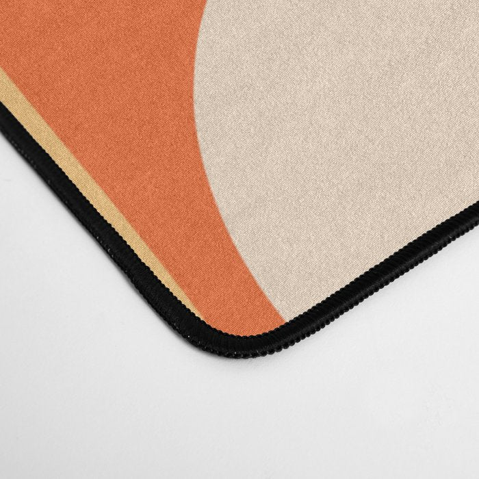 Soft Curves Retro Modern Abstract in  Tangerine Orange Tones Desk Mat Gallery Image 4