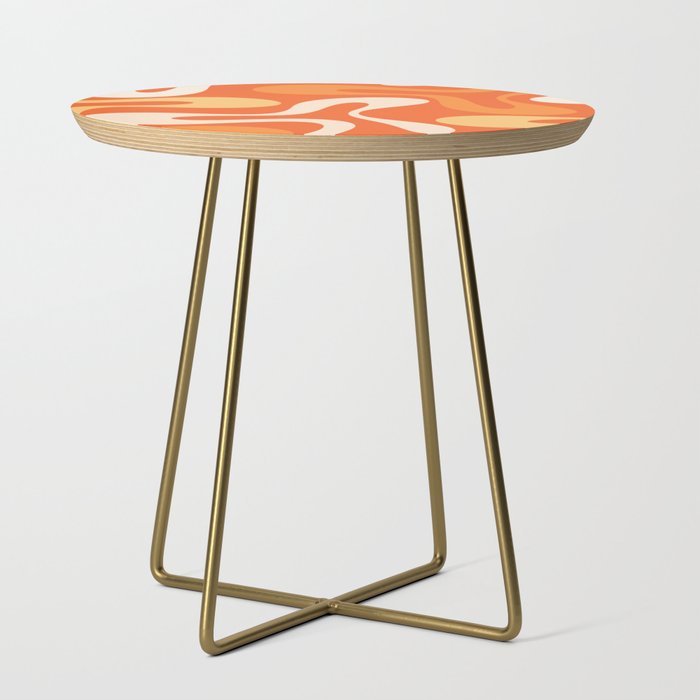 Soft Curves Retro Modern Abstract in  Tangerine Orange Tones Side Table Gallery Image 1