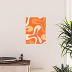 Soft Curves Retro Modern Abstract in  Tangerine Orange Tones Poster Gallery Image 2