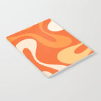 Soft Curves Retro Modern Abstract in  Tangerine Orange Tones Notebook Gallery Image 2