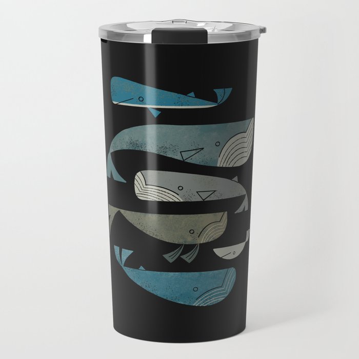 Retro Whale Pod Travel Mug Gallery Image 1