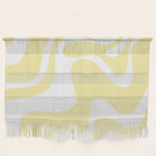 Retro Liquid Swirl Contemporary Abstract Pattern 2 in Butter Yellow and White Wall Hanging Gallery Image 1