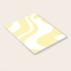 Retro Liquid Swirl Contemporary Abstract Pattern 2 in Butter Yellow and White Notebook Gallery Image 3