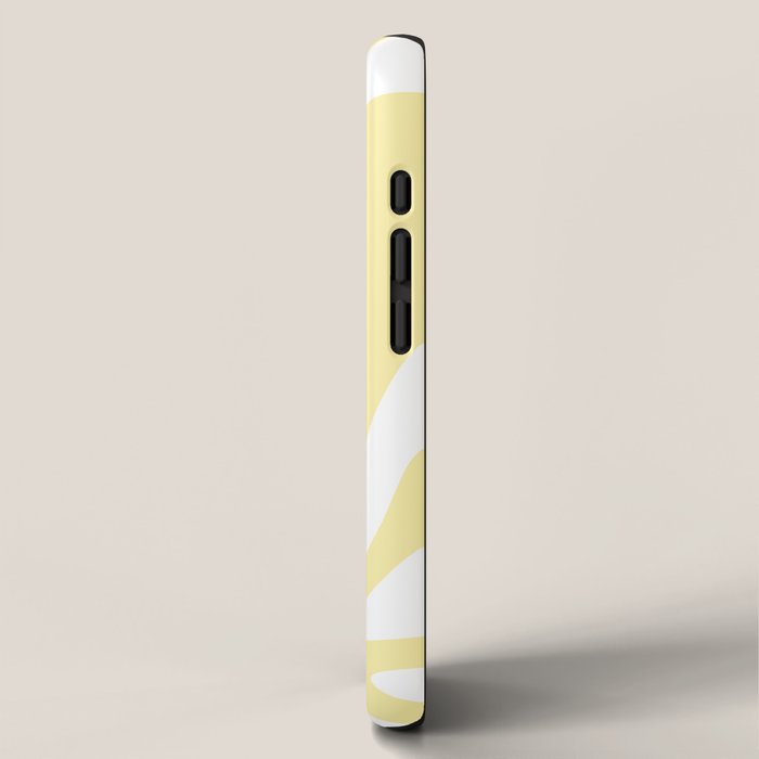 Retro Liquid Swirl Contemporary Abstract Pattern 2 in Butter Yellow and White iPhone Case Gallery Image 2
