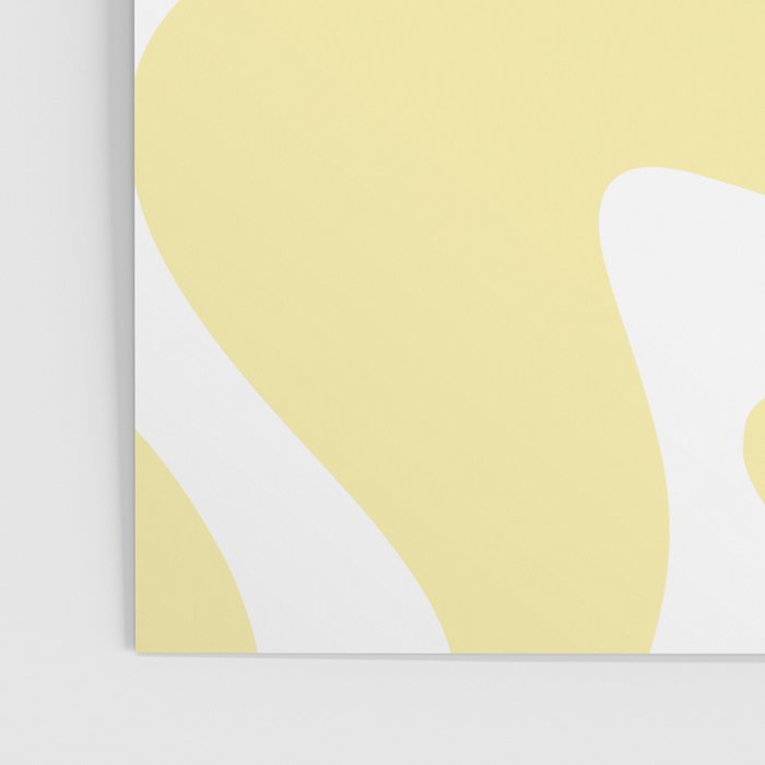 Retro Liquid Swirl Contemporary Abstract Pattern 2 in Butter Yellow and White Poster Gallery Image 3