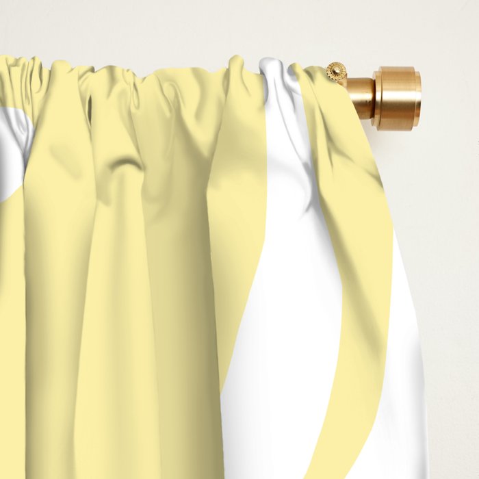 Retro Liquid Swirl Contemporary Abstract Pattern 2 in Butter Yellow and White Window Curtain Gallery Image 2