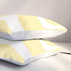 Retro Liquid Swirl Contemporary Abstract Pattern 2 in Butter Yellow and White Pillow Sham Gallery Image 3