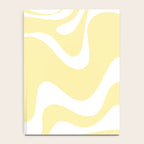 Retro Liquid Swirl Contemporary Abstract Pattern 2 in Butter Yellow and White Notebook Gallery Image 4