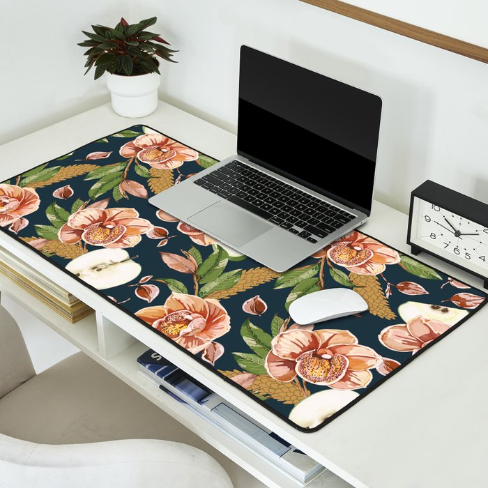 Tropical flowers autumn field D Desk Mat Gallery Image 2
