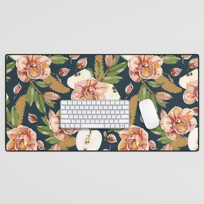 Tropical flowers autumn field D Desk Mat Gallery Image 1