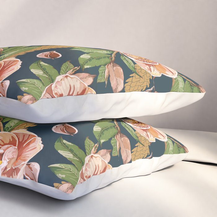 Tropical flowers autumn field D Pillow Sham Gallery Image 3