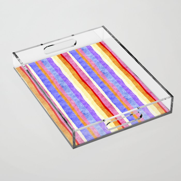 Colorful tye&die stripes Acrylic Tray Gallery Image 1