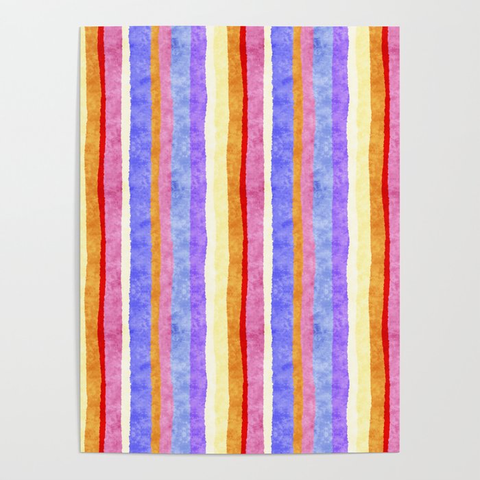 Colorful tye&die stripes Poster Gallery Image 1