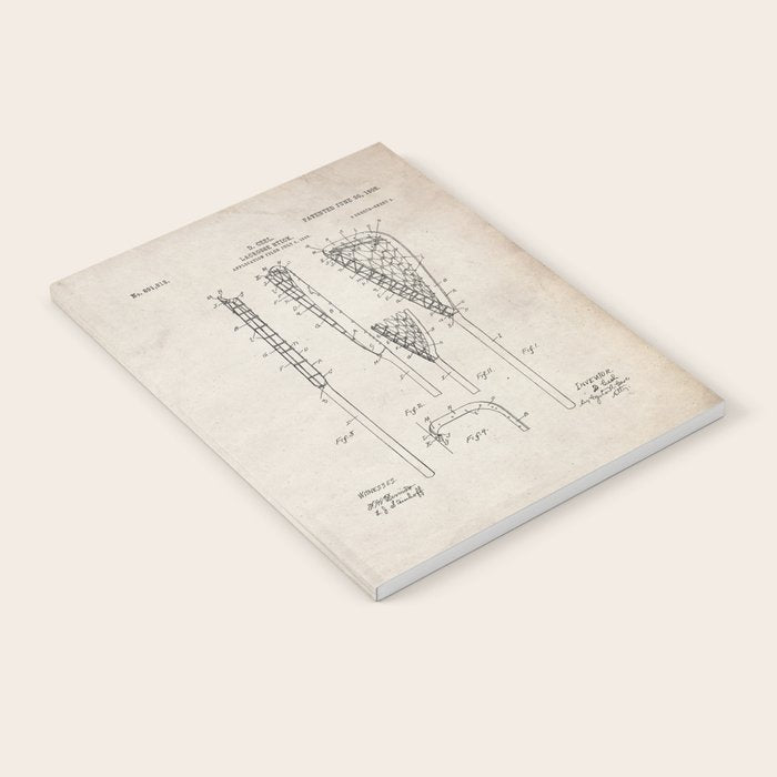 Lacrosse Stick Patent - Lacrosse Player Art - Antique Notebook Gallery Image 2