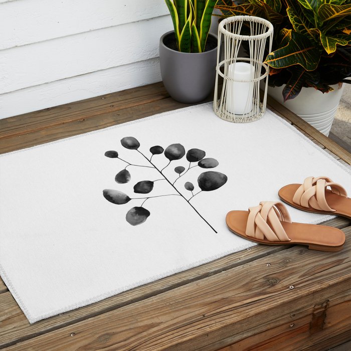 Watercolor Leaves Outdoor Rug Gallery Image 2