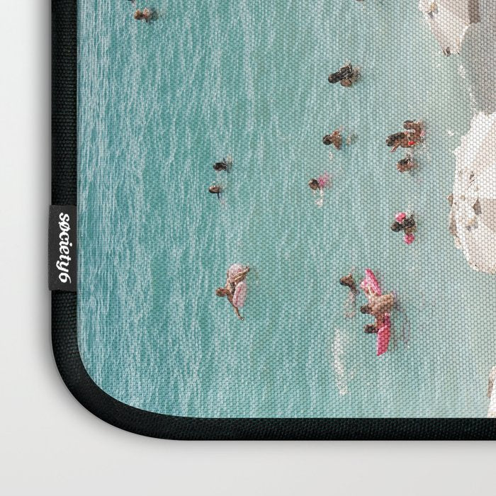 Amalfi Coast Beach Umbrella Photo | Italian Summer In Pastel Colors Art Print | Italy, Europe Travel Photography Laptop Sleeve Gallery Image 3
