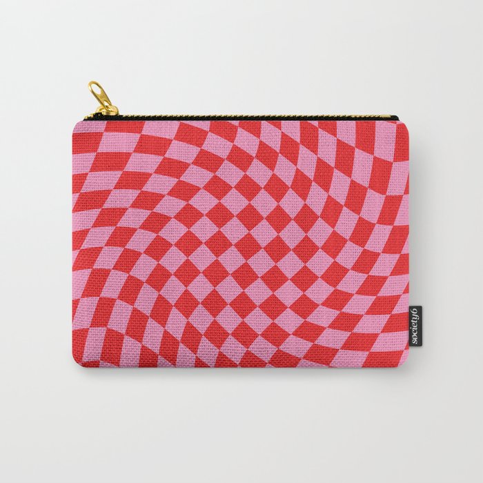 Pink & Red Checker Carry All Pouch Gallery Image 1