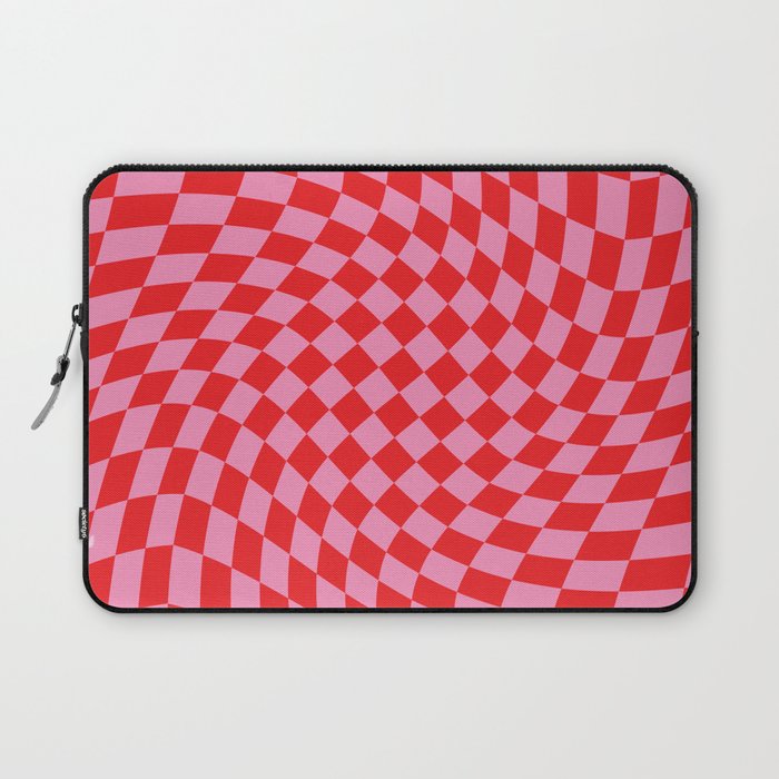 Pink & Red Checker Laptop Sleeve Gallery Image 1