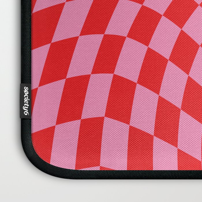 Pink & Red Checker Laptop Sleeve Gallery Image 3