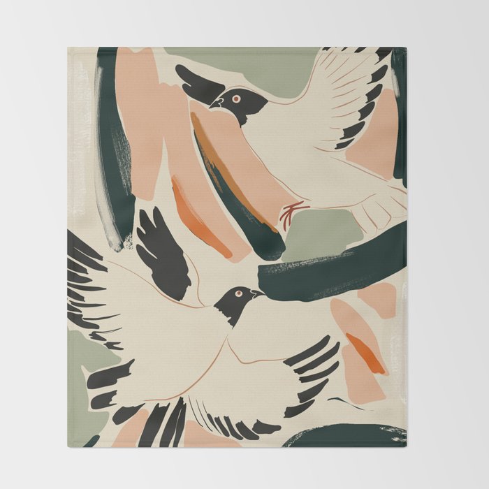 Flying Birds 2 Throw Blanket Gallery Image 2