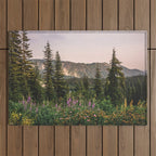 Mount Rainier Wildflower Adventure - National Park Wanderlust Outdoor Rug Gallery Image 1