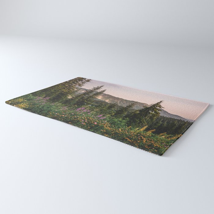 Mount Rainier Wildflower Adventure - National Park Wanderlust Rug Gallery Image 3