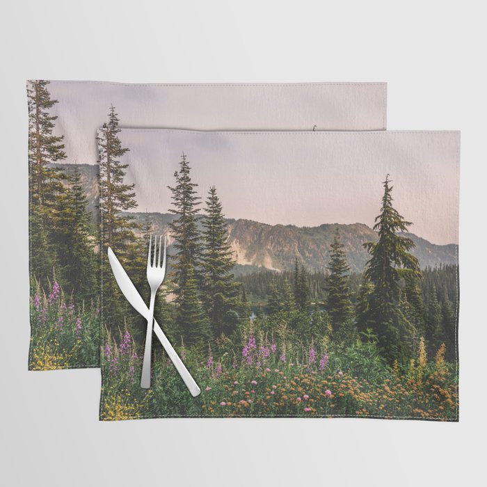 Mount Rainier Wildflower Adventure - National Park Wanderlust Placemat Gallery Image 1